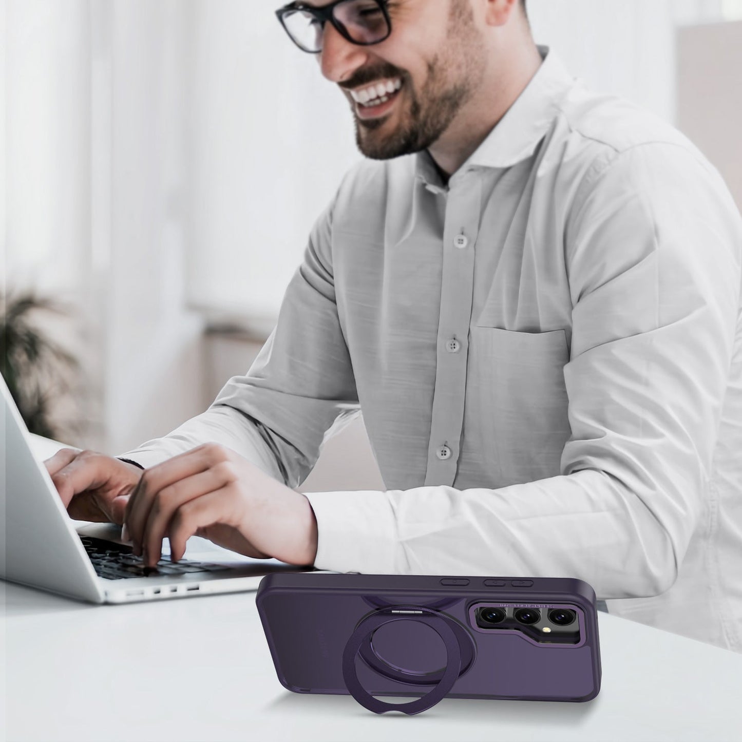 Tough On Samsung Galaxy S23 FE Case 360° Rotate Stand With MagSafe