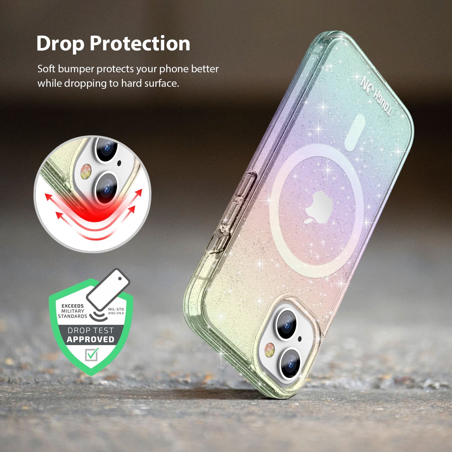 Tough On iPhone 16e / iPhone 15 Clear Case with Magsafe