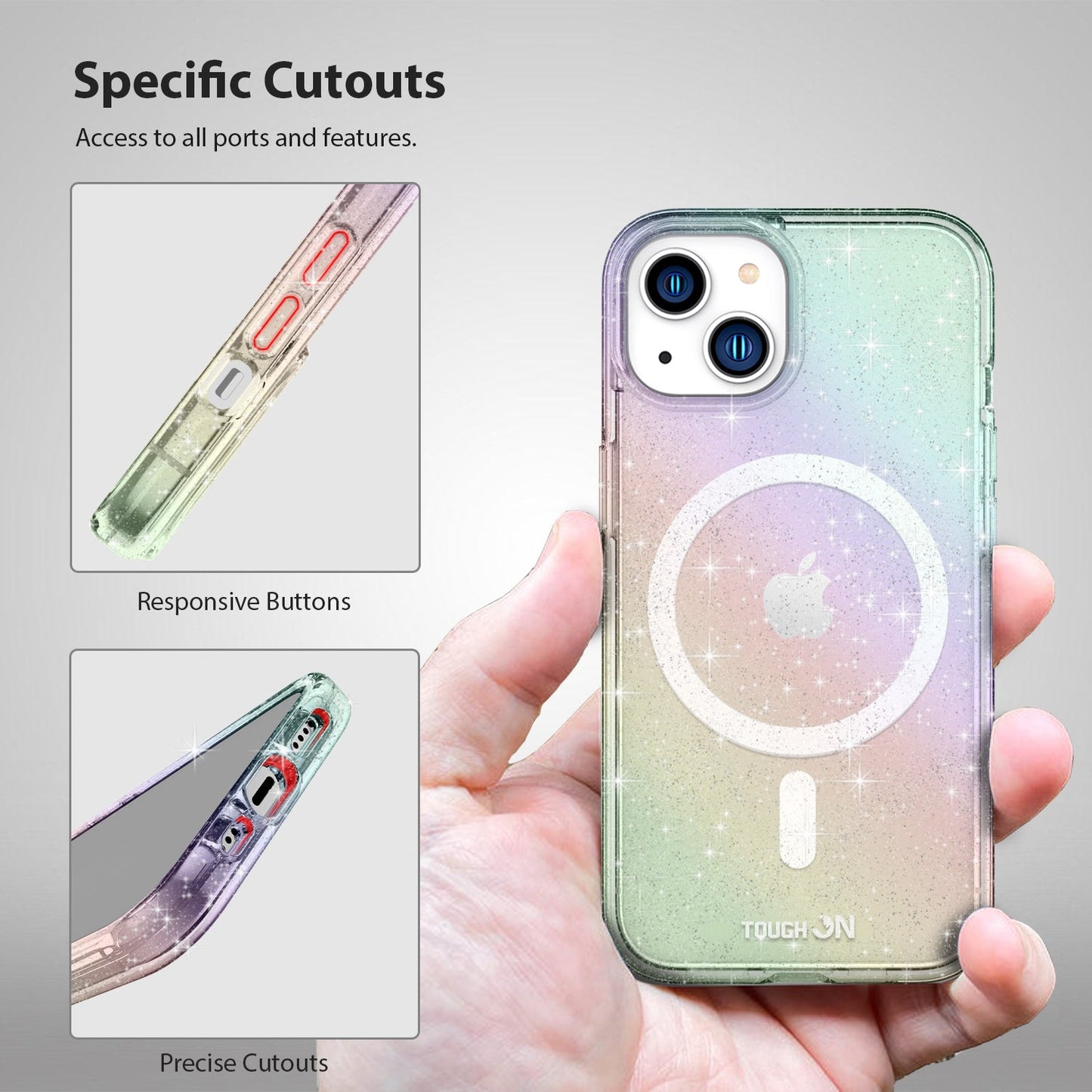Tough On iPhone 15 Plus Clear Case with Magsafe