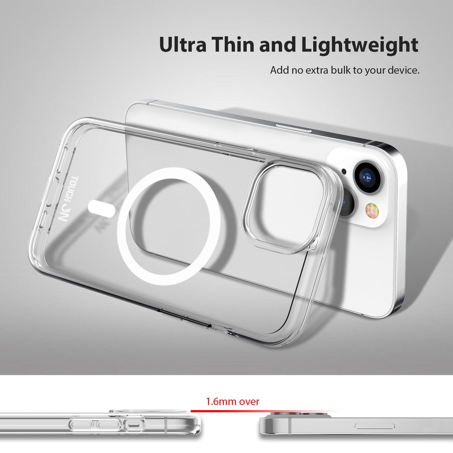 Tough On iPhone 16e / iPhone 15 Clear Case with Magsafe