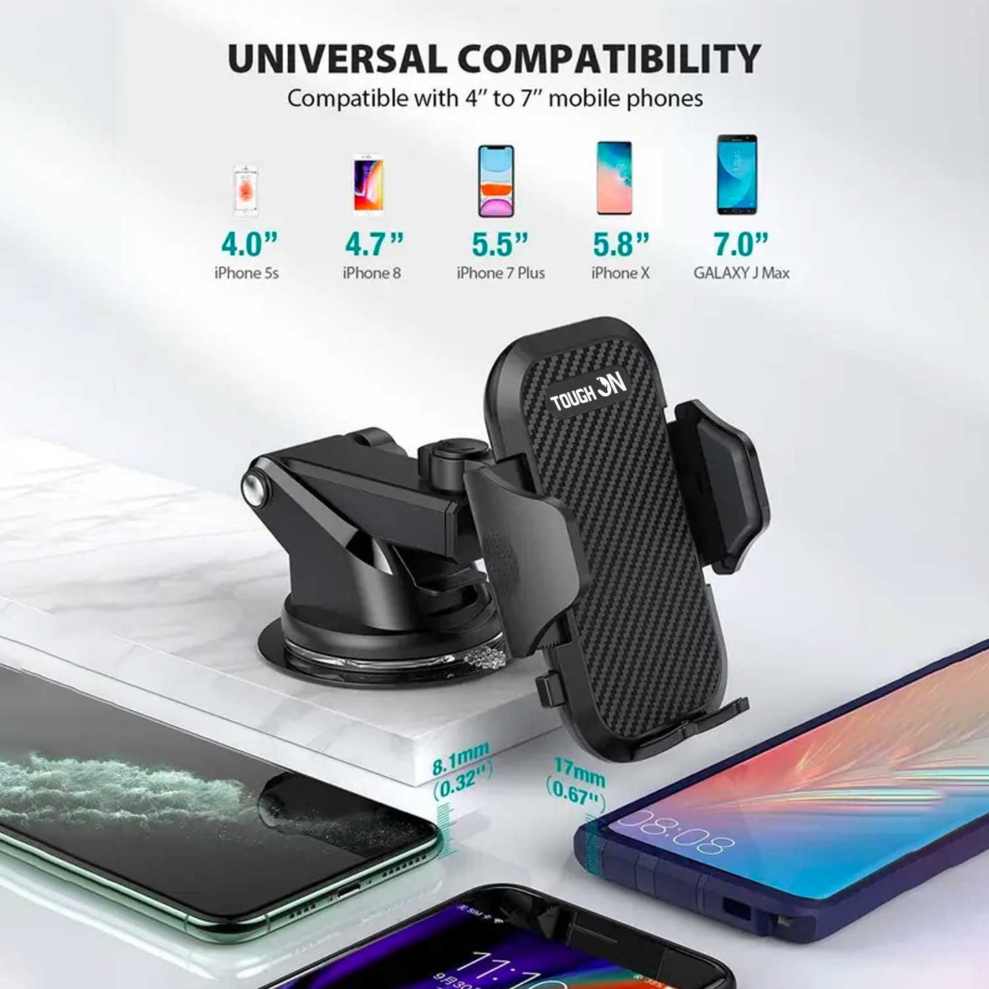 Tough On Universal 360° Smartphone 2-in-1 Car Holder Black - Toughonstore