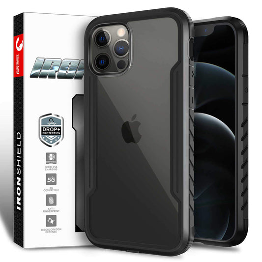 iPhone 12 / iPhone 12 Pro Case Tough On Iron Shield Black