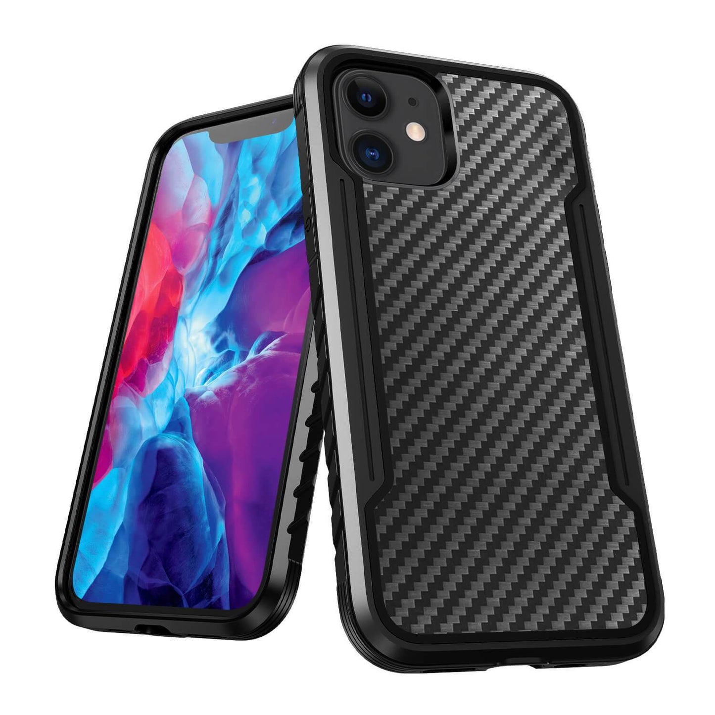 Tough On iPhone 11 Case Iron Shield Carbon Fiber Black
