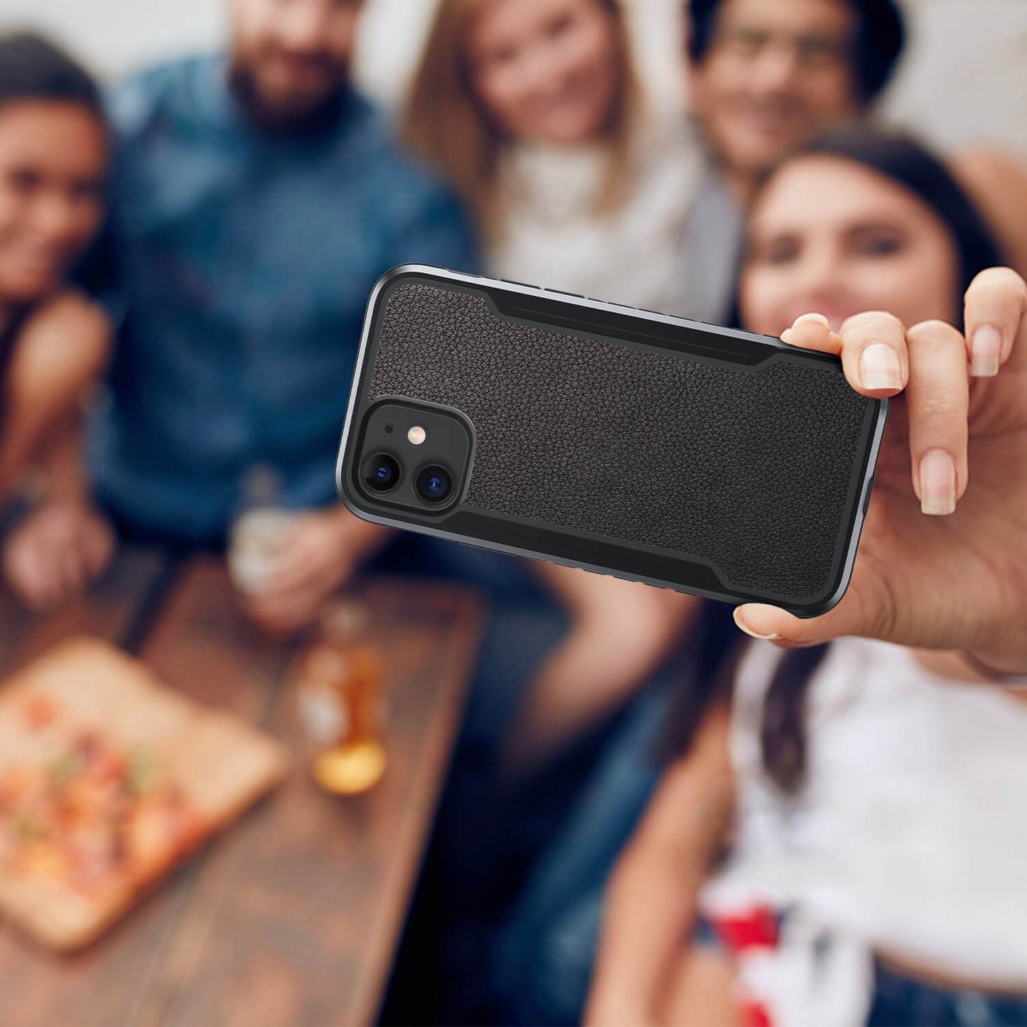 Tough On iPhone 11 Case Iron Shield Prime Leather Black
