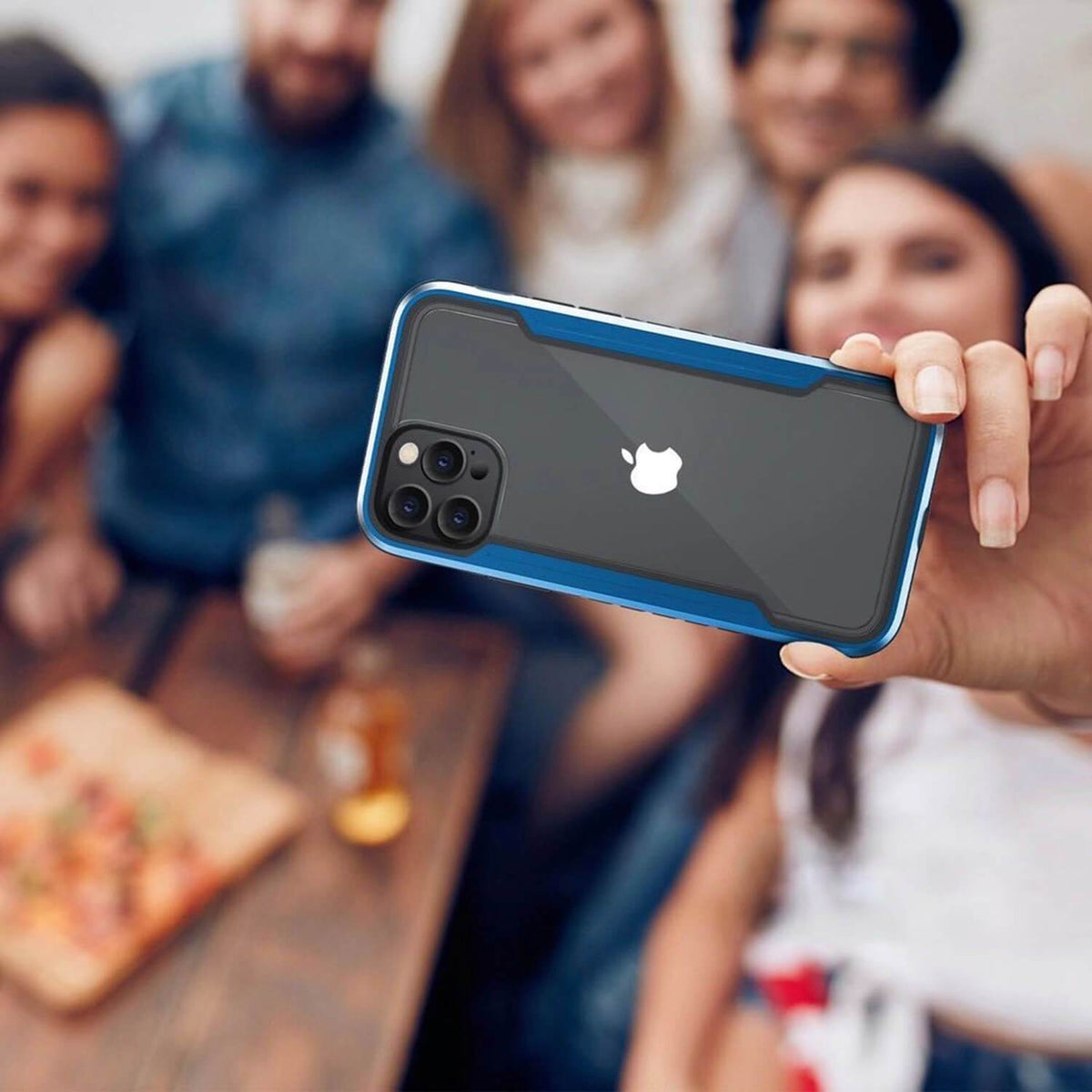 iPhone 12 / iPhone 12 Pro Case Tough On Iron Shield Blue