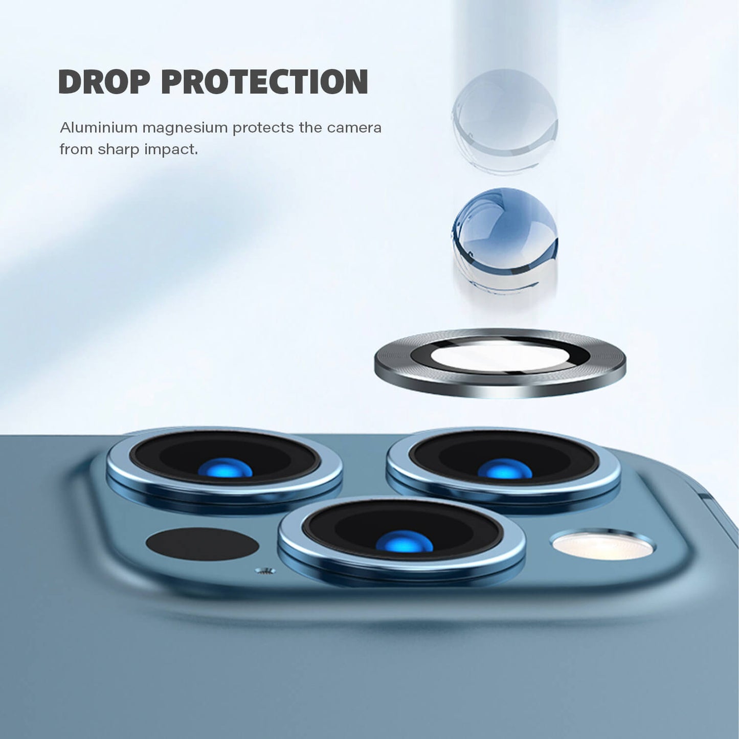 Tough On iPhone 11 Pro Max Rear Camera Glass Protector Grey
