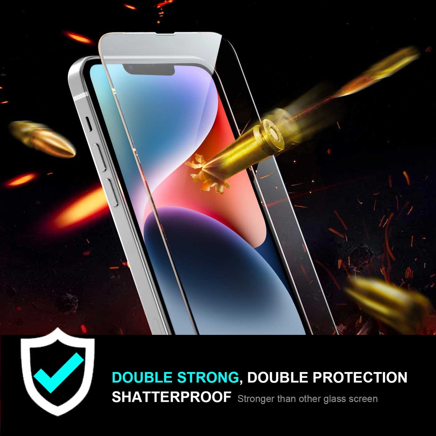 Tough On iPhone 14 Plus Double-strong Tempered Glass Screen Protector Clear