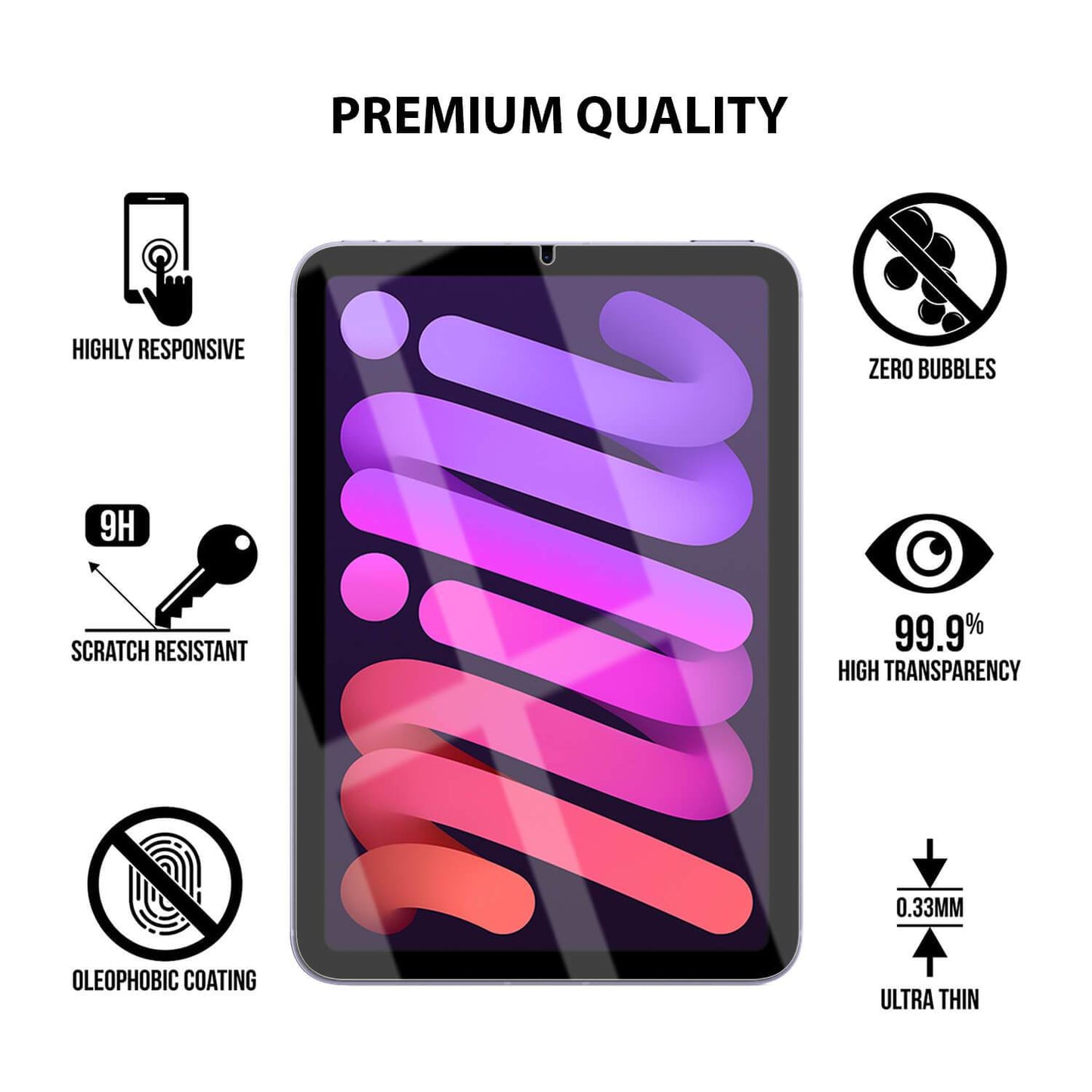 Tough on iPad Mini 6 Tempered Glass Screen Protector - Toughonstore