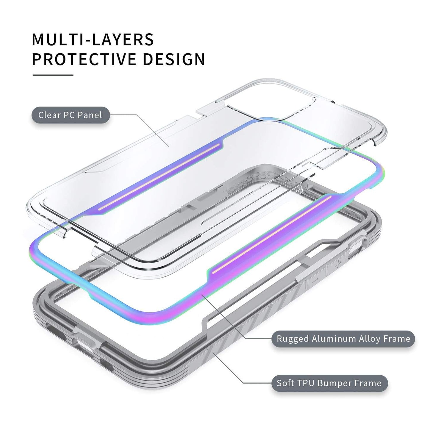 iPhone 12 / iPhone 12 Pro Case Tough On Iron Shield Iridescent