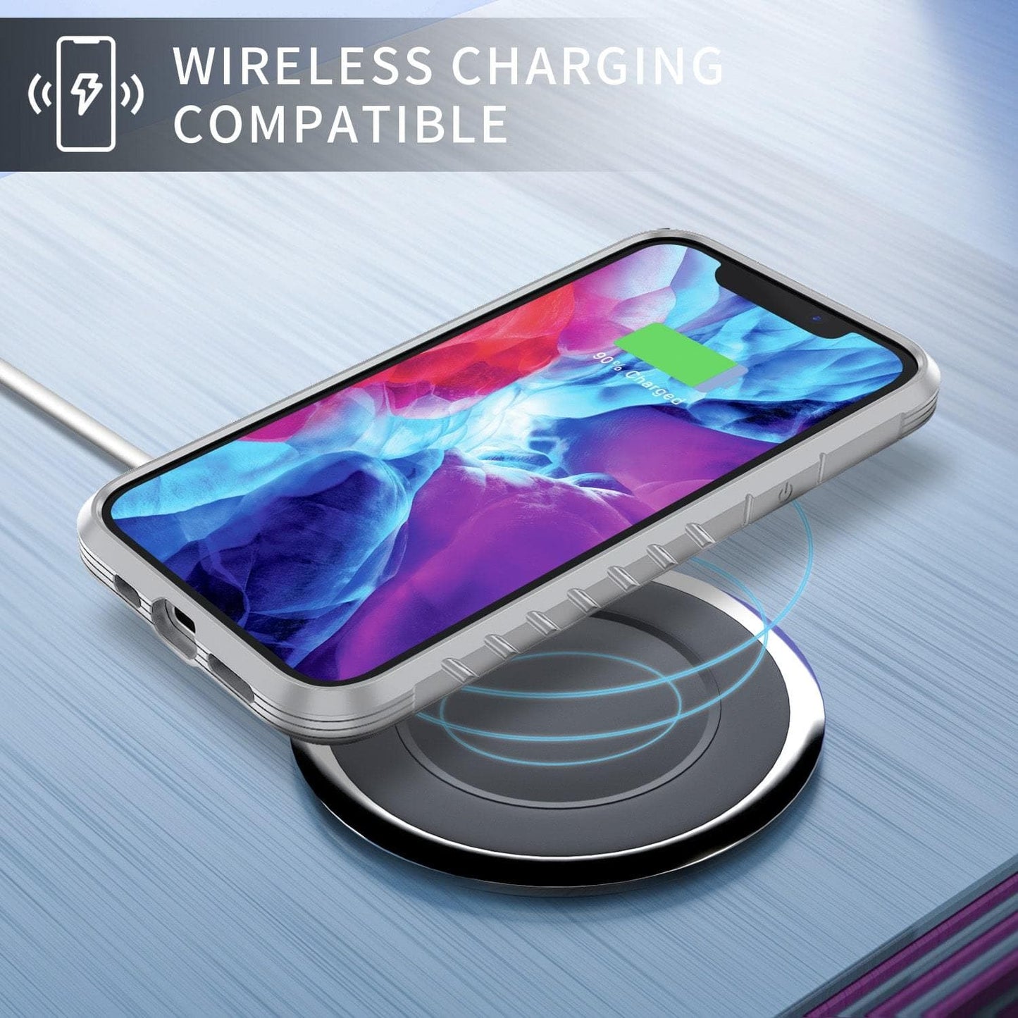 iPhone 12 / iPhone 12 Pro Case Tough On Iron Shield Iridescent