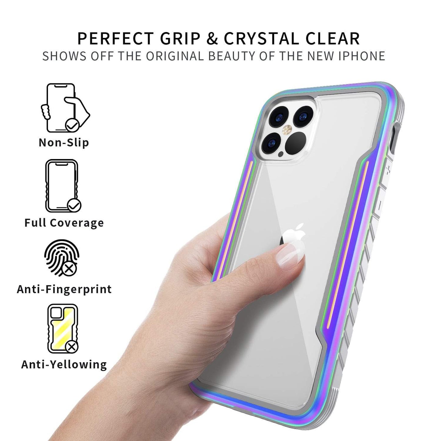 iPhone 12 / iPhone 12 Pro Case Tough On Iron Shield Iridescent