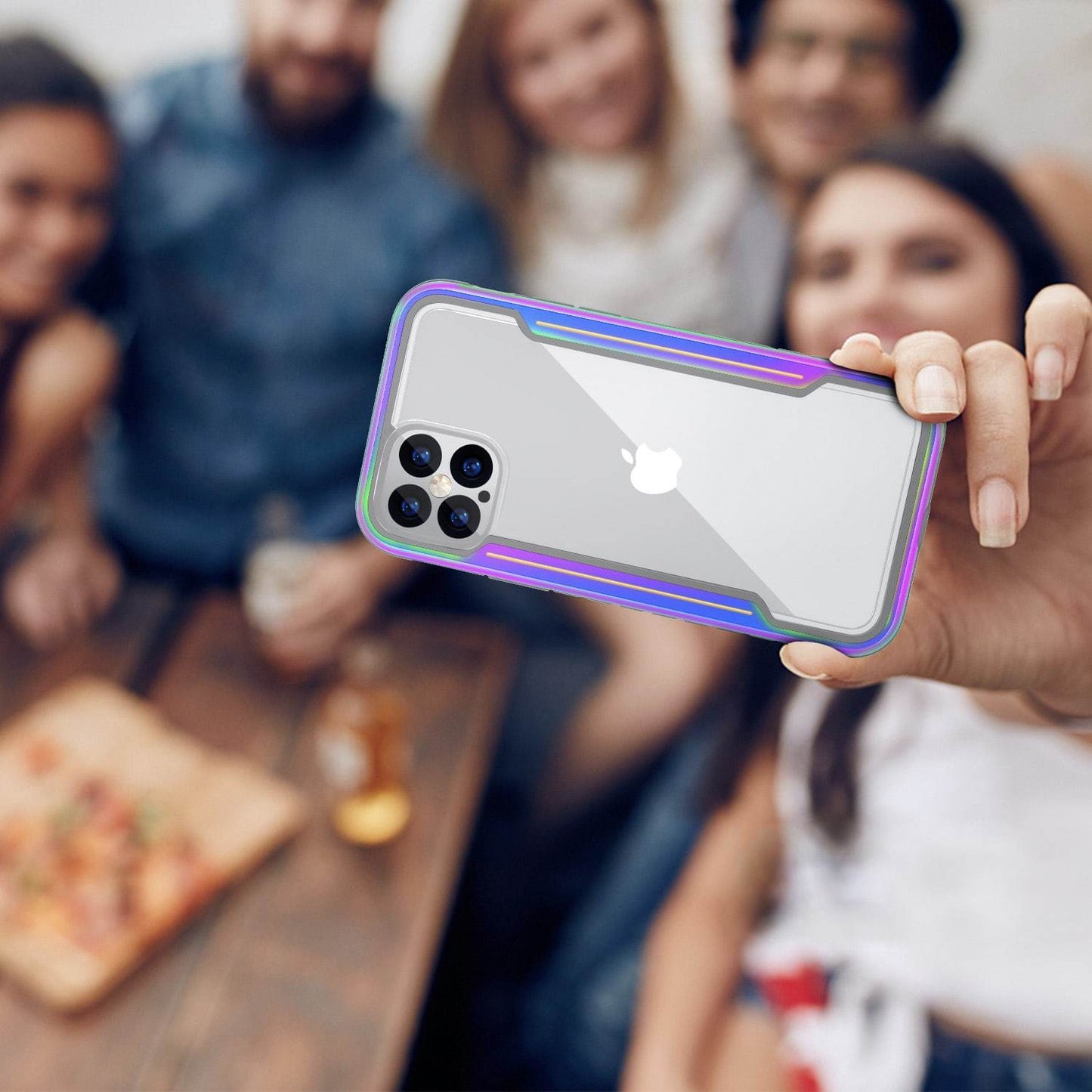 iPhone 12 / iPhone 12 Pro Case Tough On Iron Shield Iridescent