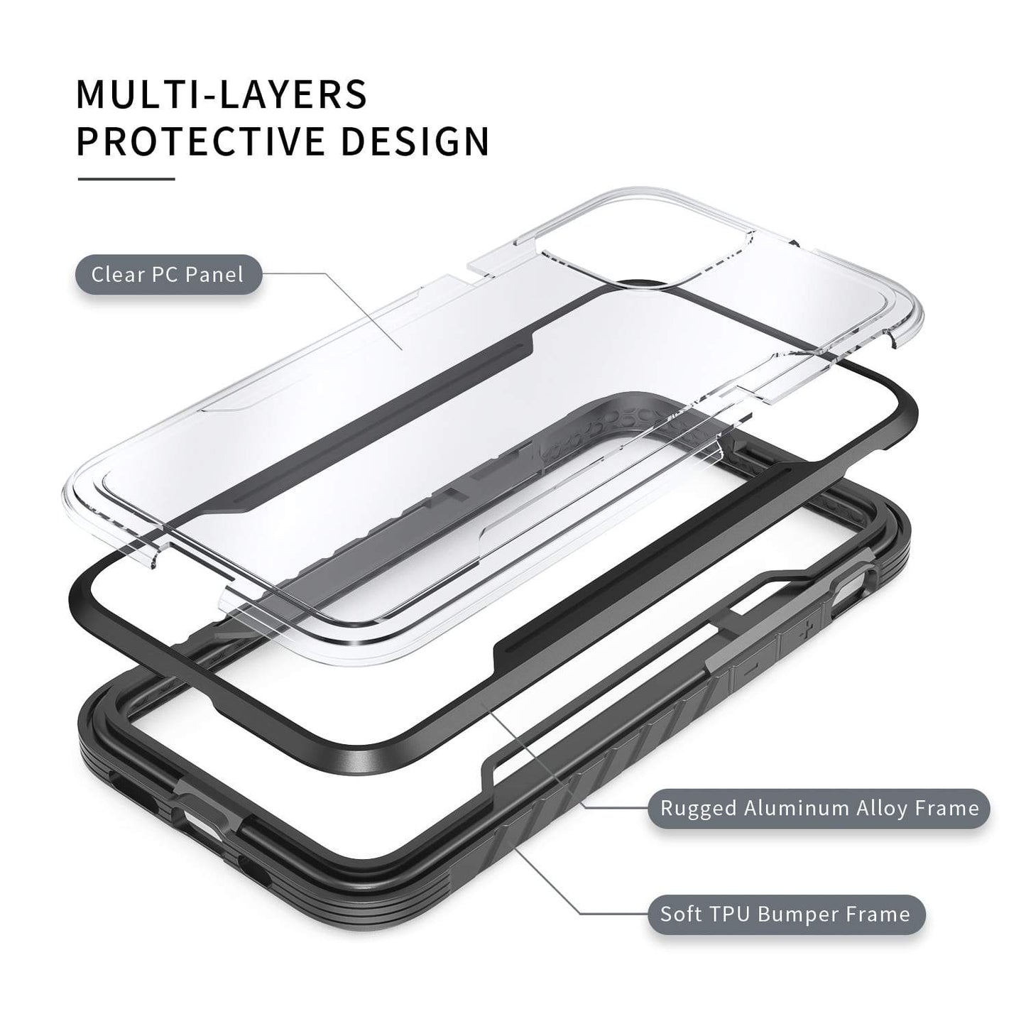 iPhone 12 / iPhone 12 Pro Case Tough On Iron Shield Black