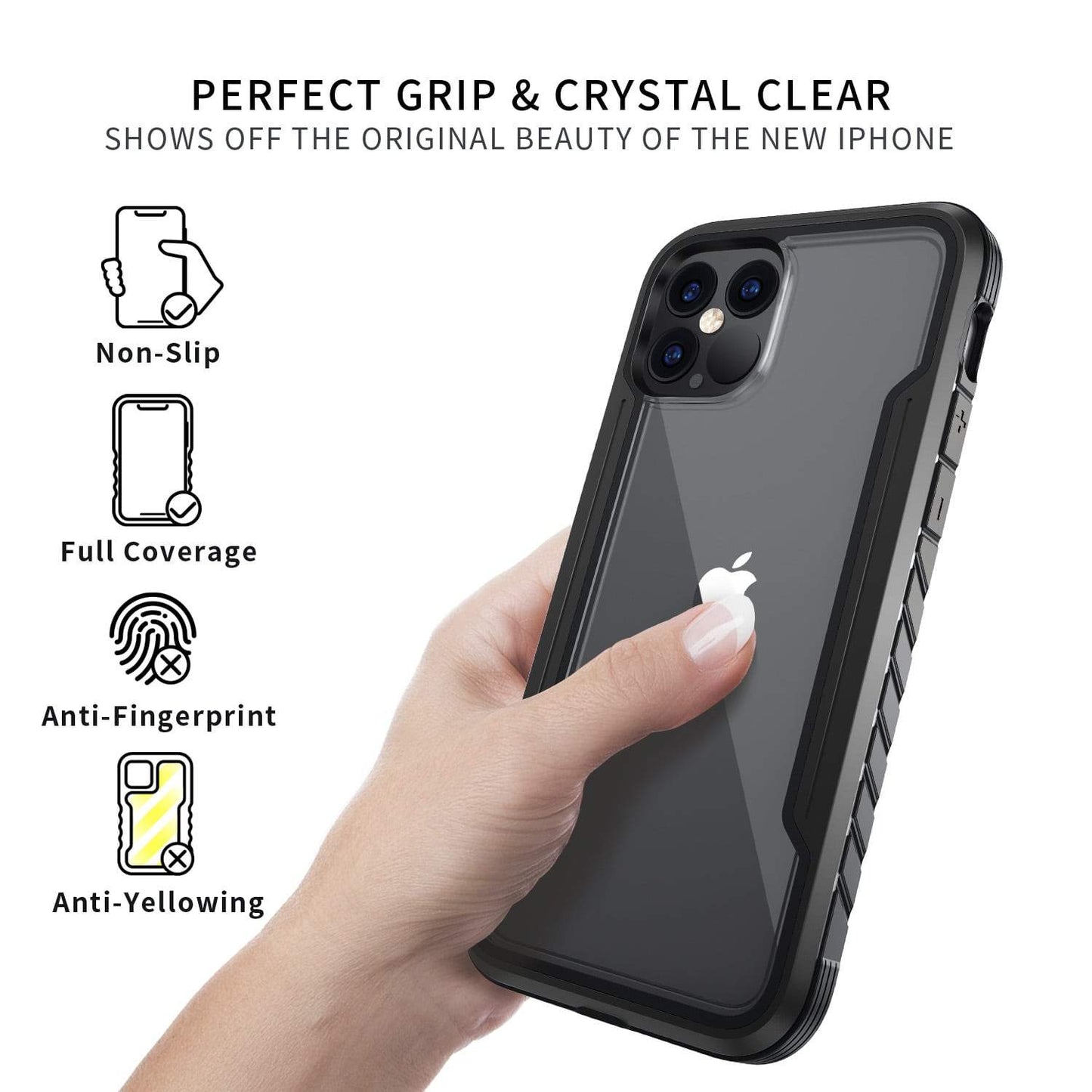 iPhone 12 / iPhone 12 Pro Case Tough On Iron Shield Black