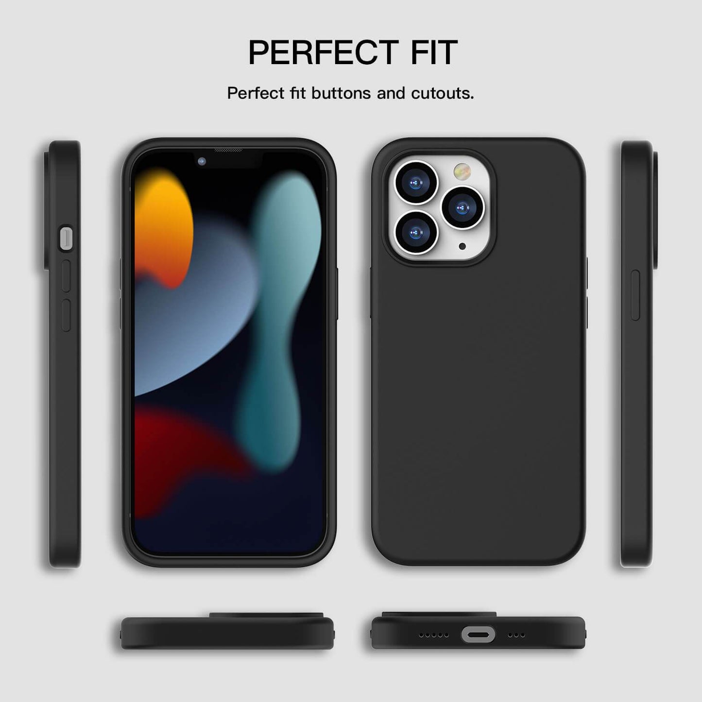 Tough On iPhone 13 Pro Case Strong Liquid Silicone Case Black