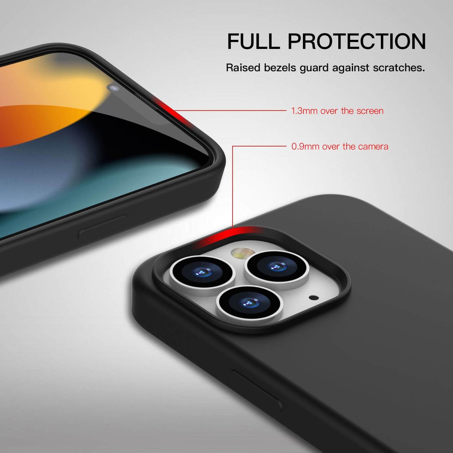 Tough On iPhone 13 Pro Case Strong Liquid Silicone Case Black