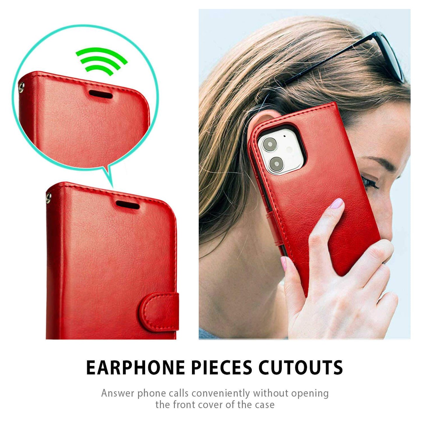 iPhone 12 / iPhone 12 Pro Case Tough On Detachable Leather Wine Red