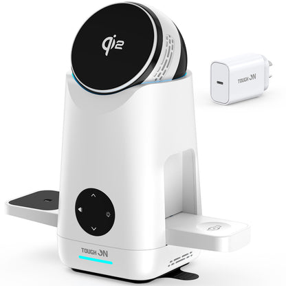 Tough On MagMax Qi2 3-in-1 Wireless Charger with Smart Infrared Sensor Rotation