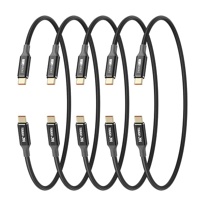 Tough On 240W USB-C Cable 5 Pack PD 3.1 Fast Charging Nylon Braided