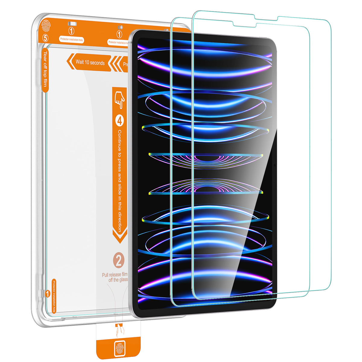 Tough On iPad Screen Protector Tempered Glass 2 Pack