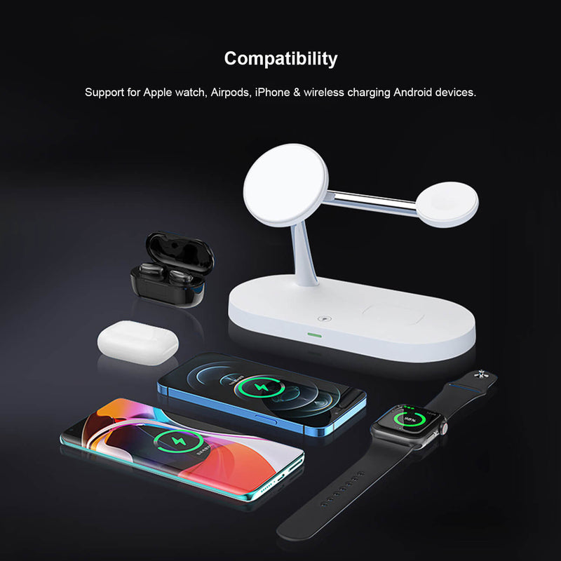 Tough On 5 in 1 Magnetic MagSafe Wireless Charger Stand Dock