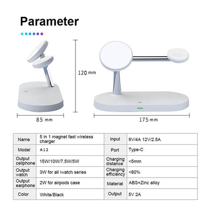 Tough On 5 in 1 Magnetic Wireless Charger (for Apple Devices) and 30W USB-C Charger Bundle