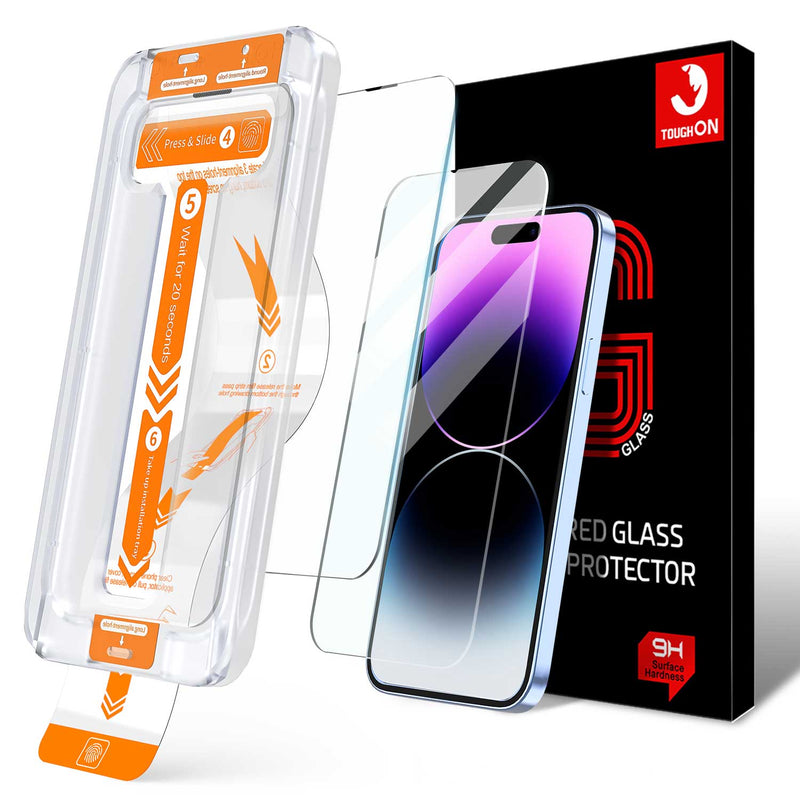 iPhone 14 Pro Tempered Glass Screen Protector 2 Pack w/ Installation Kit