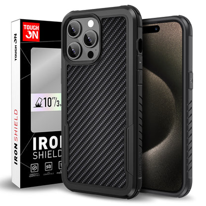 Tough On iPhone 15 Pro Case Iron Shield with MagSafe  Carbon Fiber