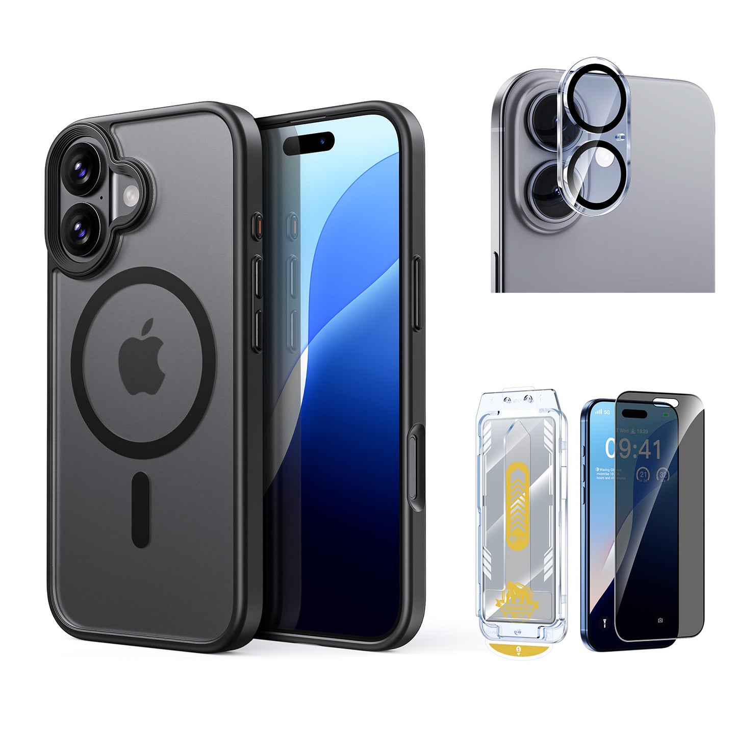 iPhone 17 Series Bundle Classic Hybrid Magnetic Case and Privacy Screen Protector