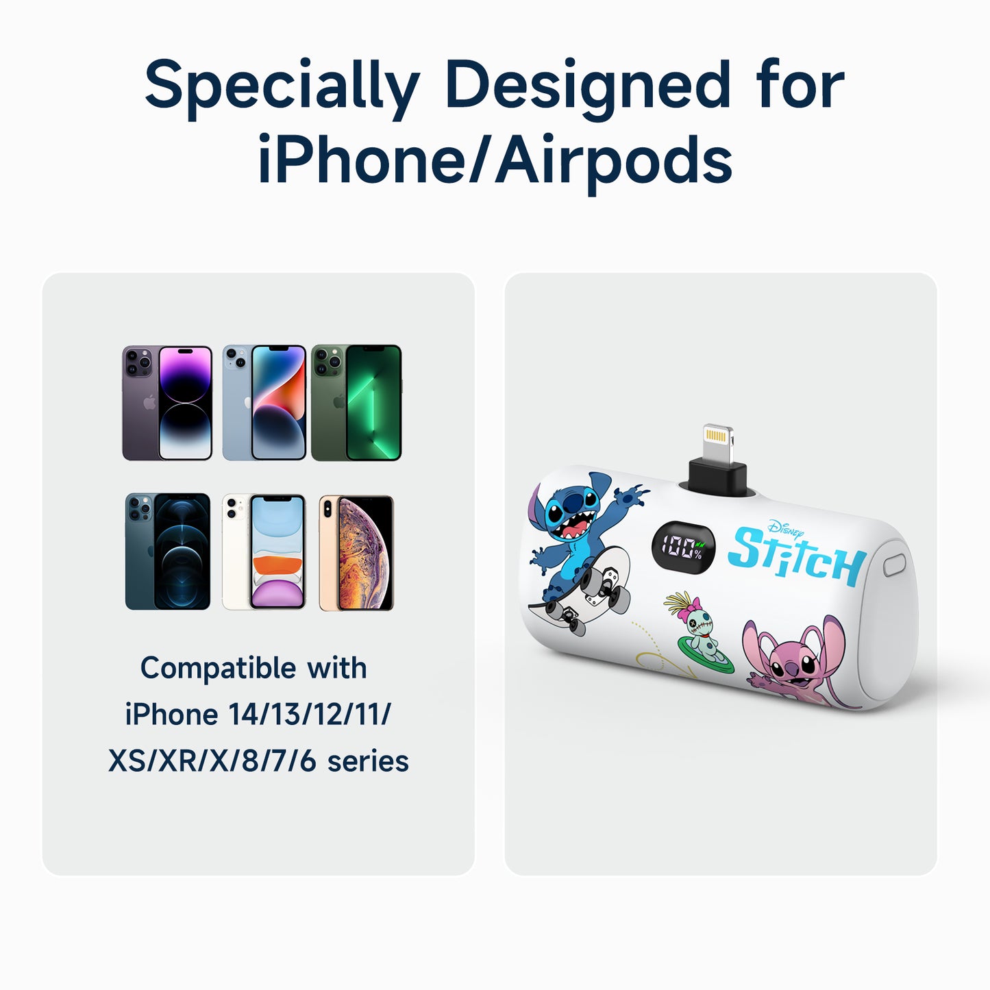 Disney Compact 5000mAh Power Bank with Lightning Connector