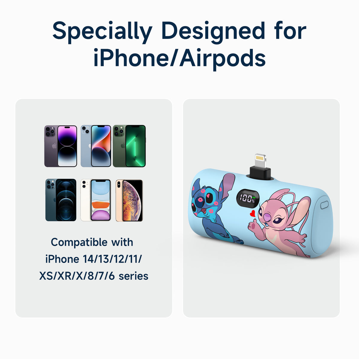 Disney Compact 5000mAh Power Bank with Lightning Connector