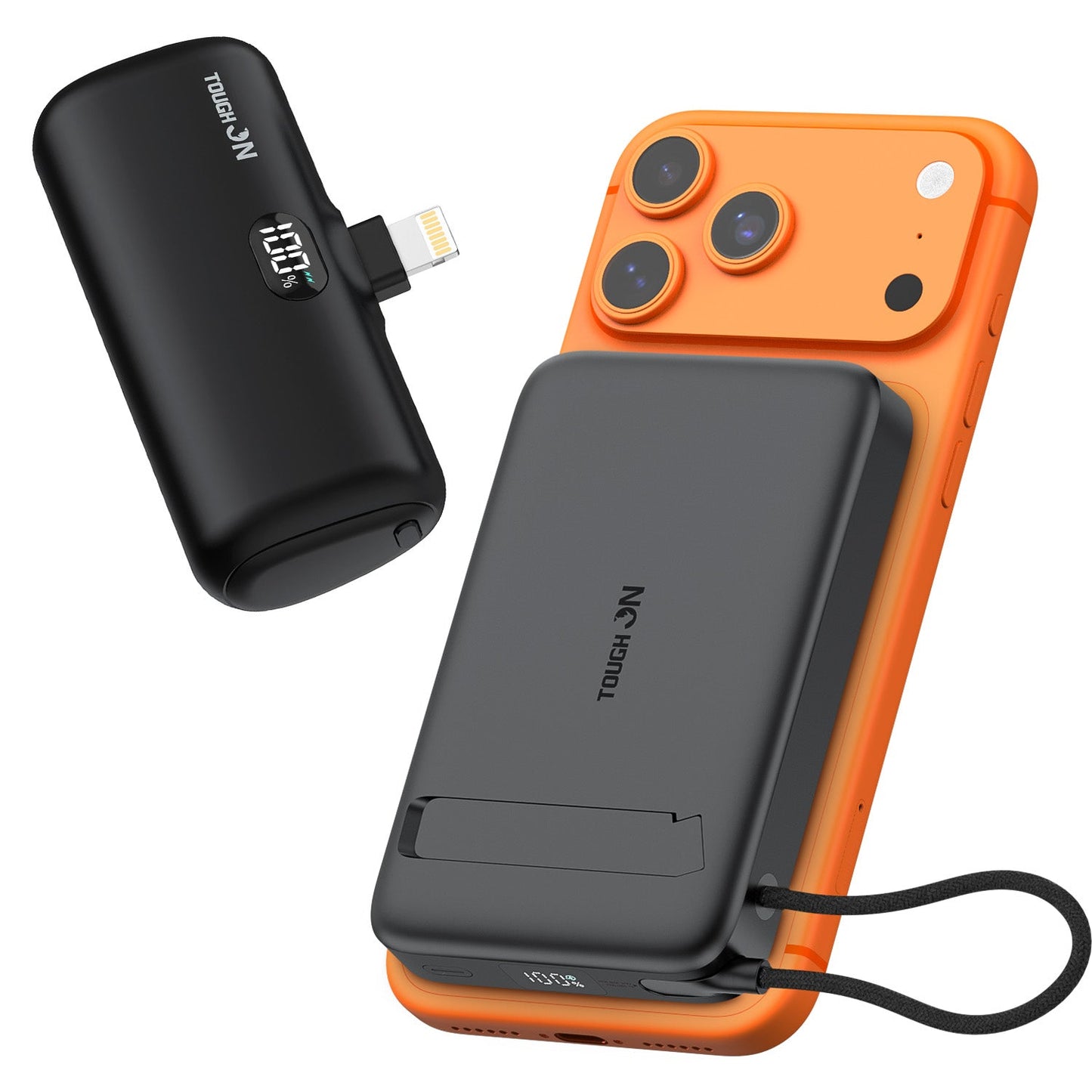 Tough On Qi2 10000mAh Power Bank and Mini Charger for Lightning Bundle