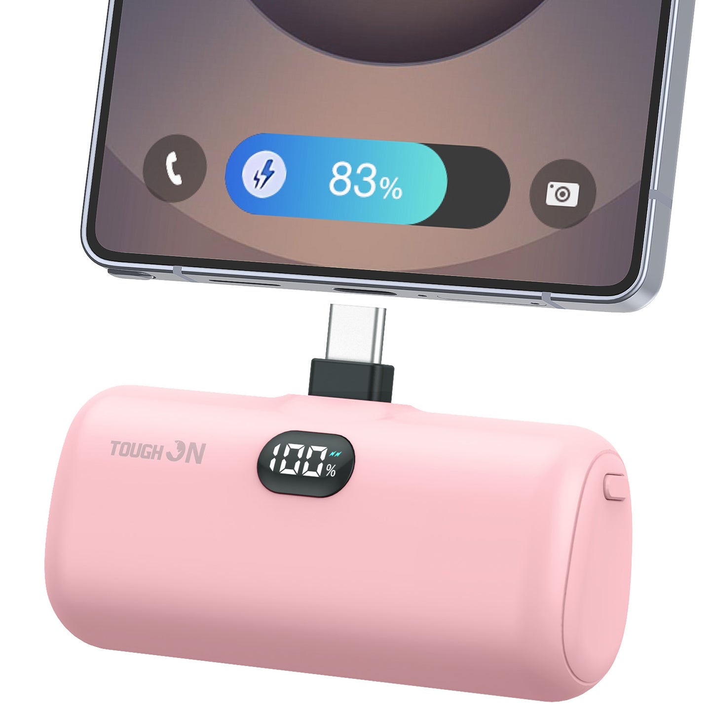 Tough On Mini Portable Charger 5000mAh Power Bank USB C for Samsung Android iPhone 17 / 16 / 15 Series