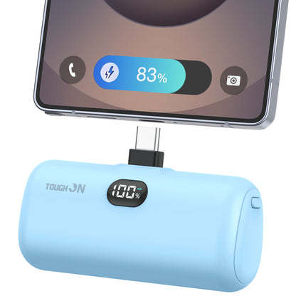 Tough On Mini Portable Charger 5000mAh Power Bank USB C for Samsung Android iPhone 17 / 16 / 15 Series