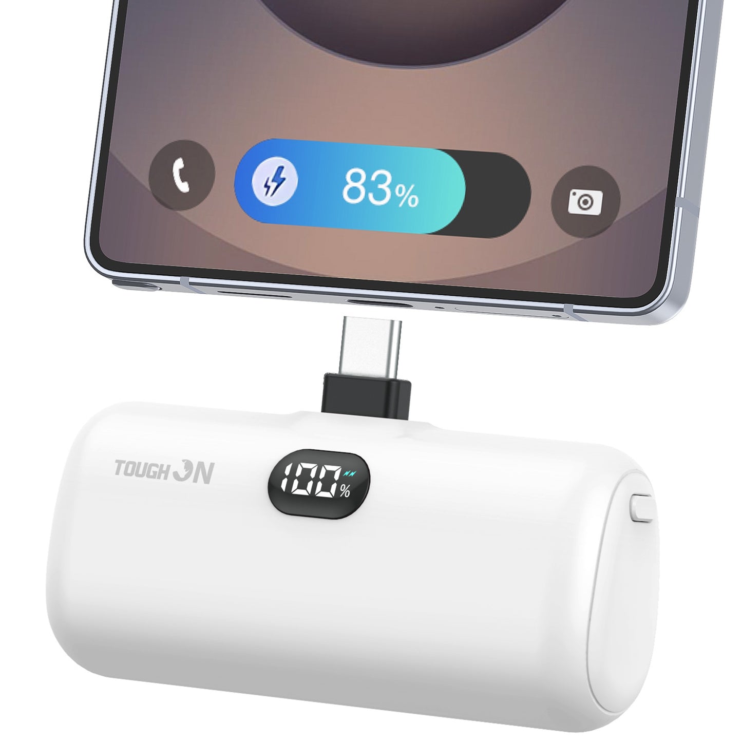 Tough On Mini Portable Charger 5000mAh Power Bank USB C for Samsung Android iPhone 17 / 16 / 15 Series
