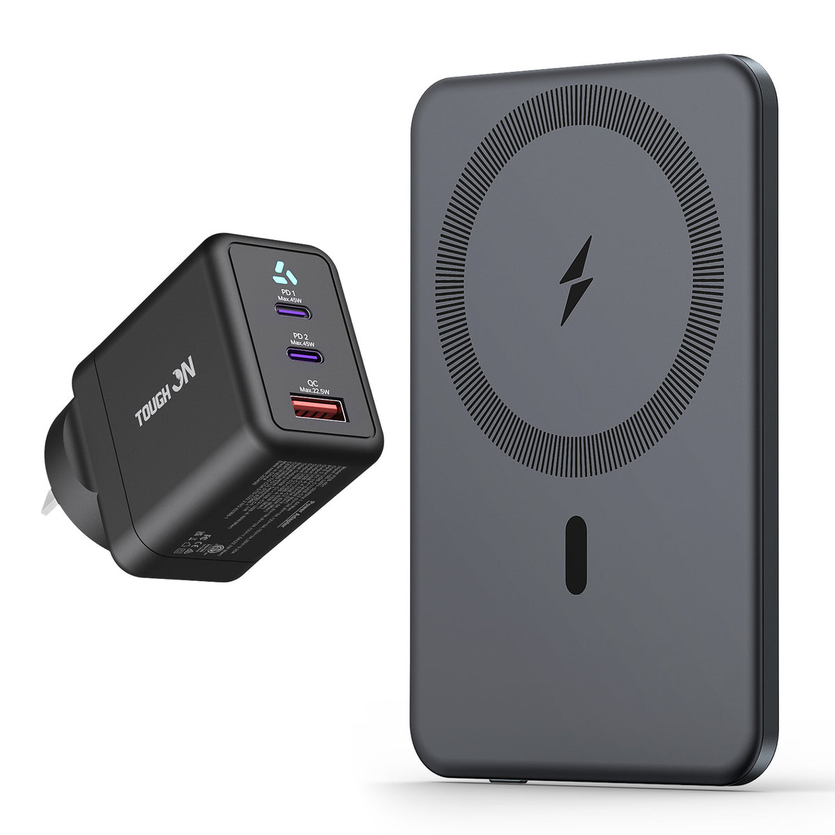 Tough On Ultra Slim Magnetic Power Bank with 45W Charger Bundle