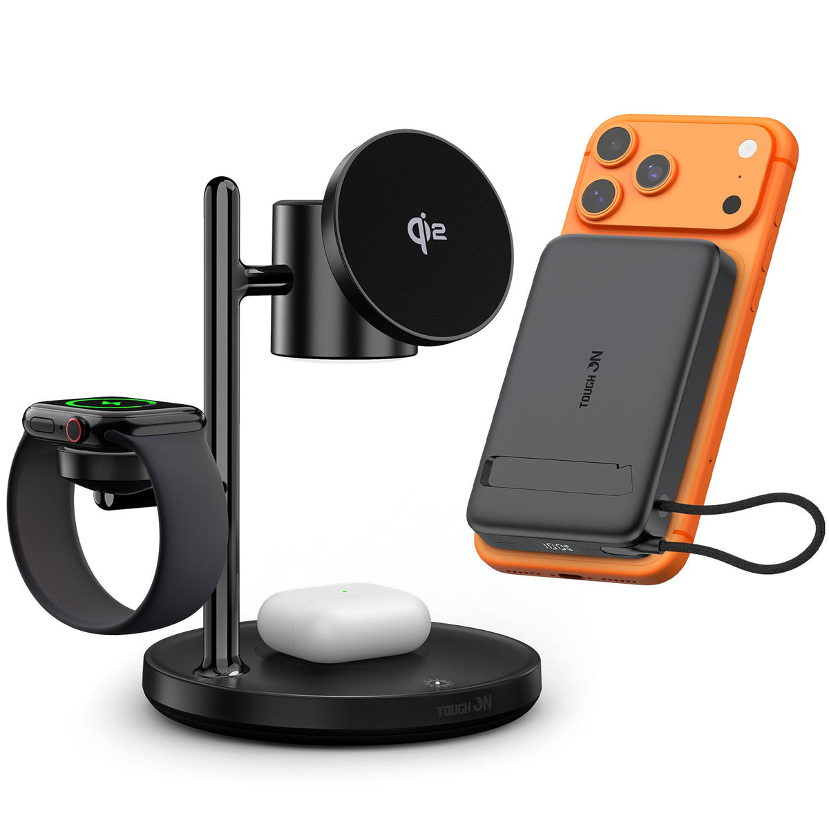 Tough On Qi2 Charging Duo – Magnetic Power Bank and 4-in-1 Wireless Charger