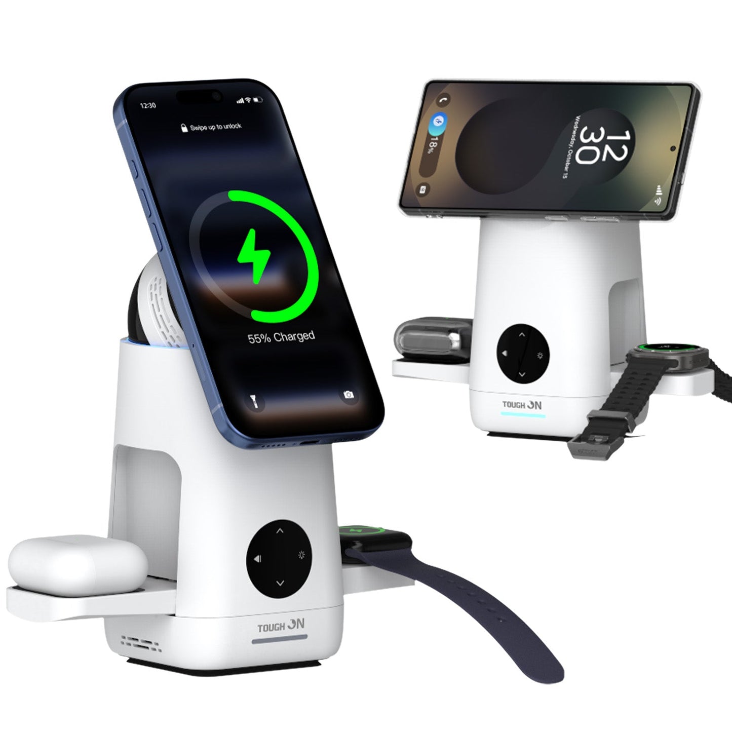 2 Pack Tough On MagMax Qi2 3-in-1 Wireless Charger