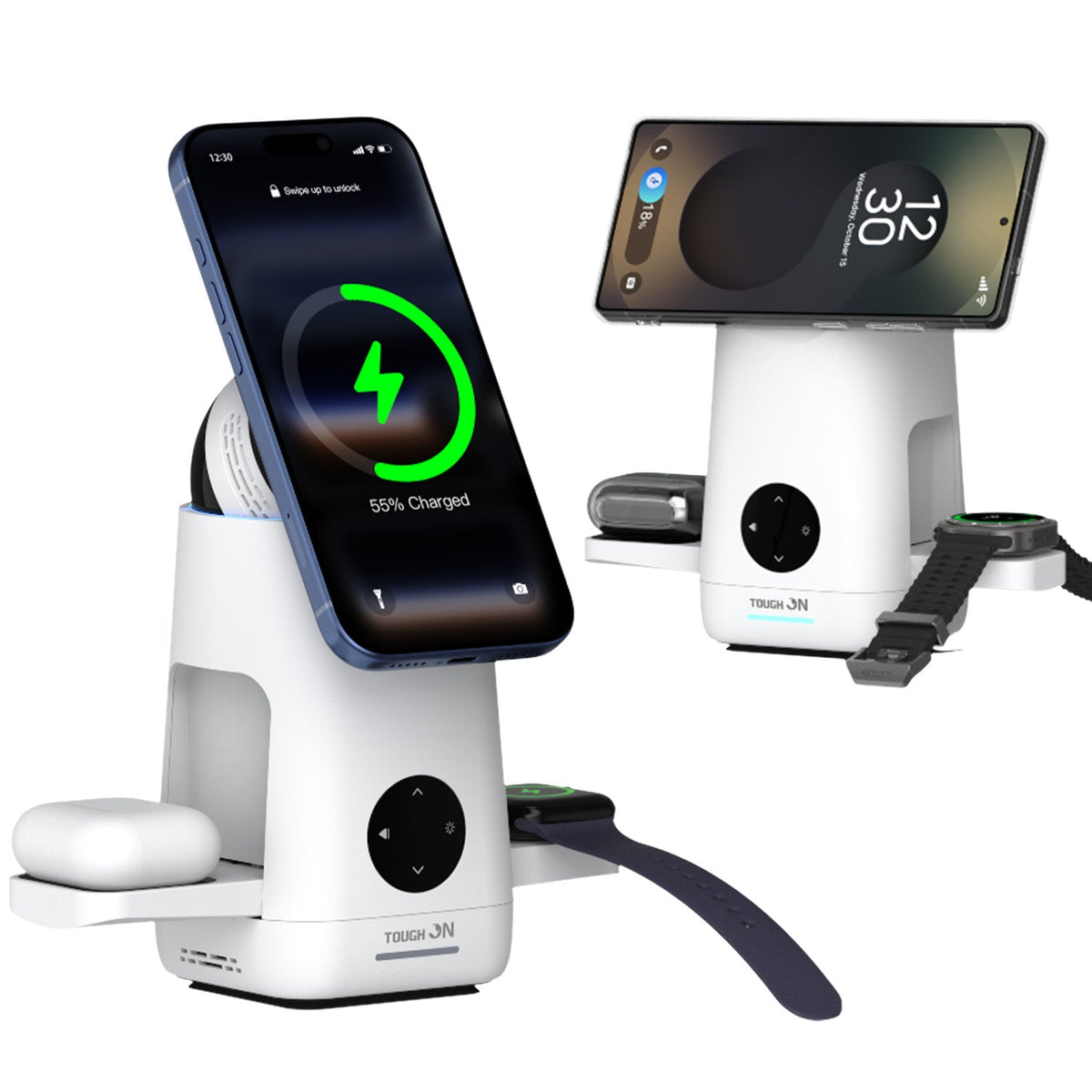 2 Pack Tough On MagMax Qi2 3-in-1 Wireless Charger