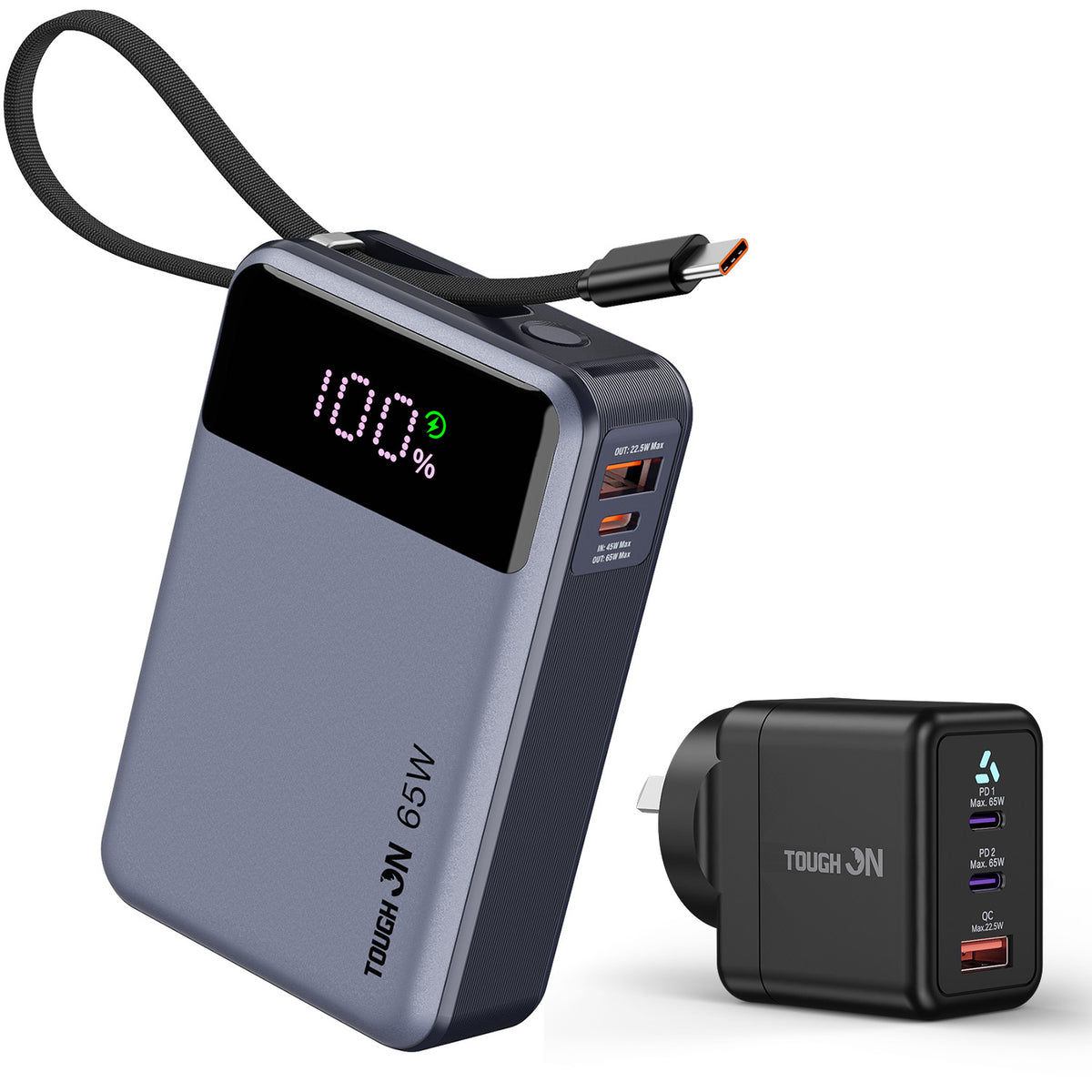 Tough On 20000mAh Power Bank (65W) + USB-C Charger Bundle