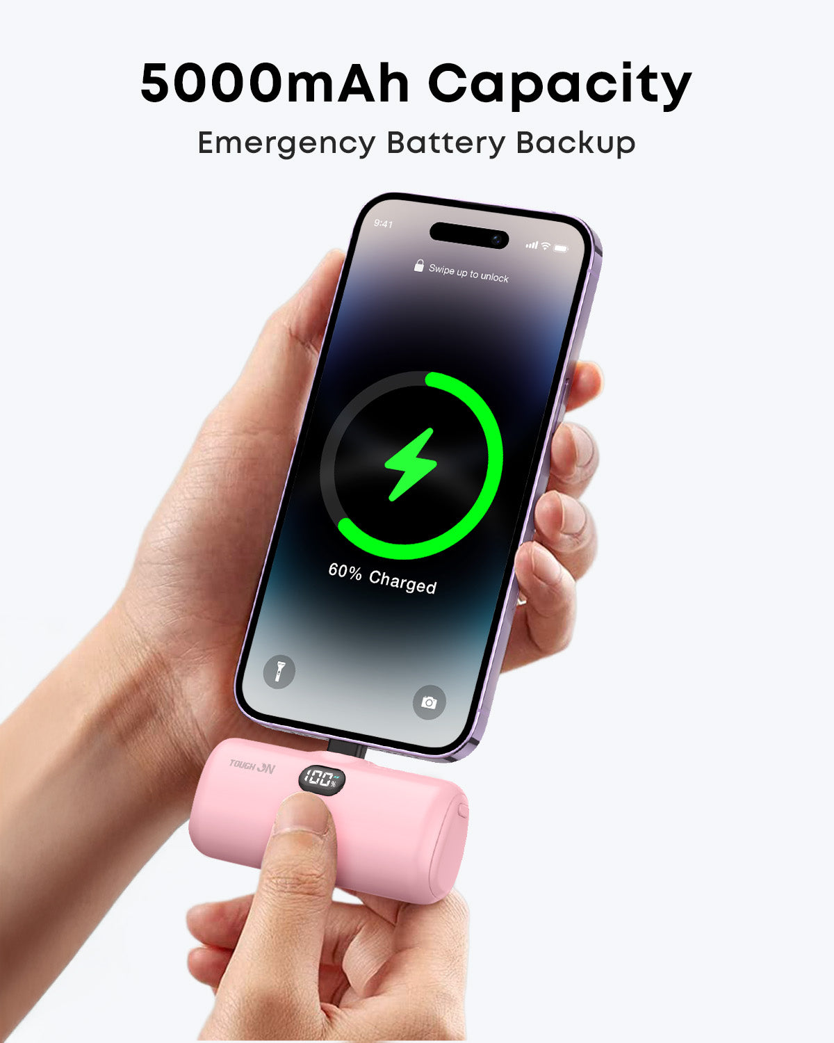 Test Tough On Mini Portable Charger 5000mAh Power Bank PD Fast Charging for iPhone