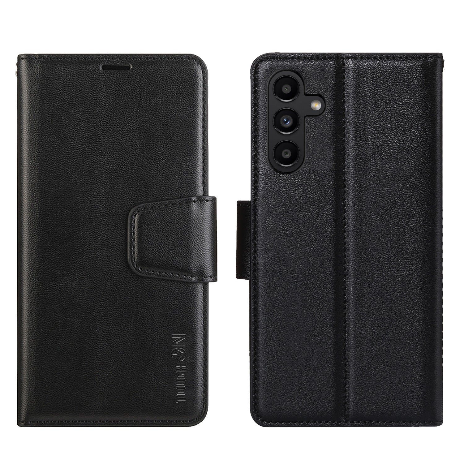 Tough On Samsung Galaxy A55 5G Case Wallet Leather Cover Black