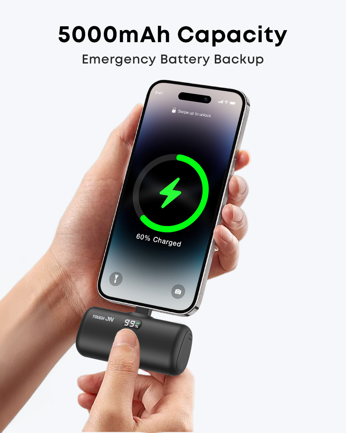 Test Tough On Mini Portable Charger 5000mAh Power Bank PD Fast Charging for iPhone