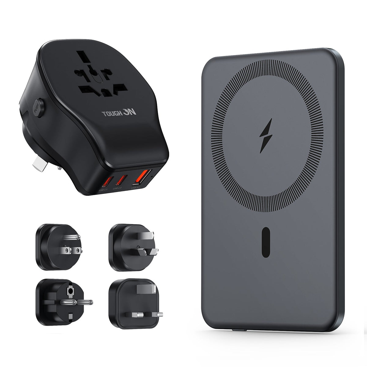 Travel Power Module Tough On Travel Power Kit - Ultra Slim Magnetic Power Bank and Univers ...