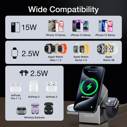 Tough On Qi2 3 in 1 Wireless Charger Compatible with MagSafe