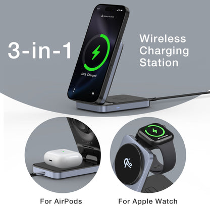 Tough On MagFold Qi2 3-in-1 Wireless Charger Foldable Compatible with MagSafe