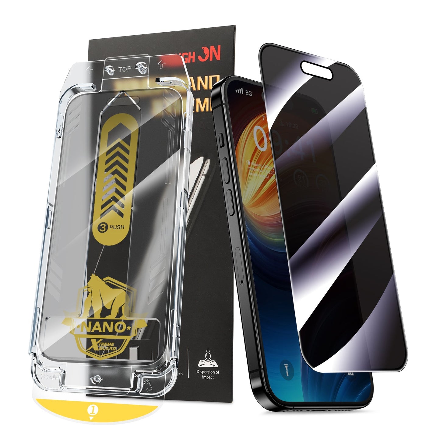 Tough On iPhone 16 Pro Max Nano Glass Screen Protector with Installation Kit