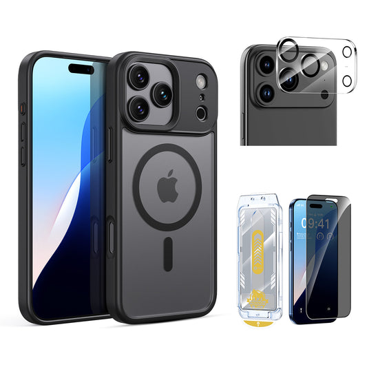 iPhone 17 Series Bundle Classic Hybrid Magnetic Case and Privacy Screen Protector