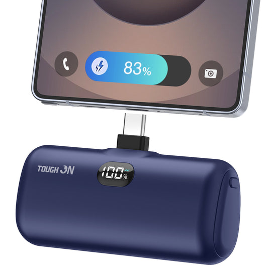 Tough On Mini Portable Charger 5000mAh Power Bank USB C for Samsung Android iPhone 17 / 16 / 15 Series