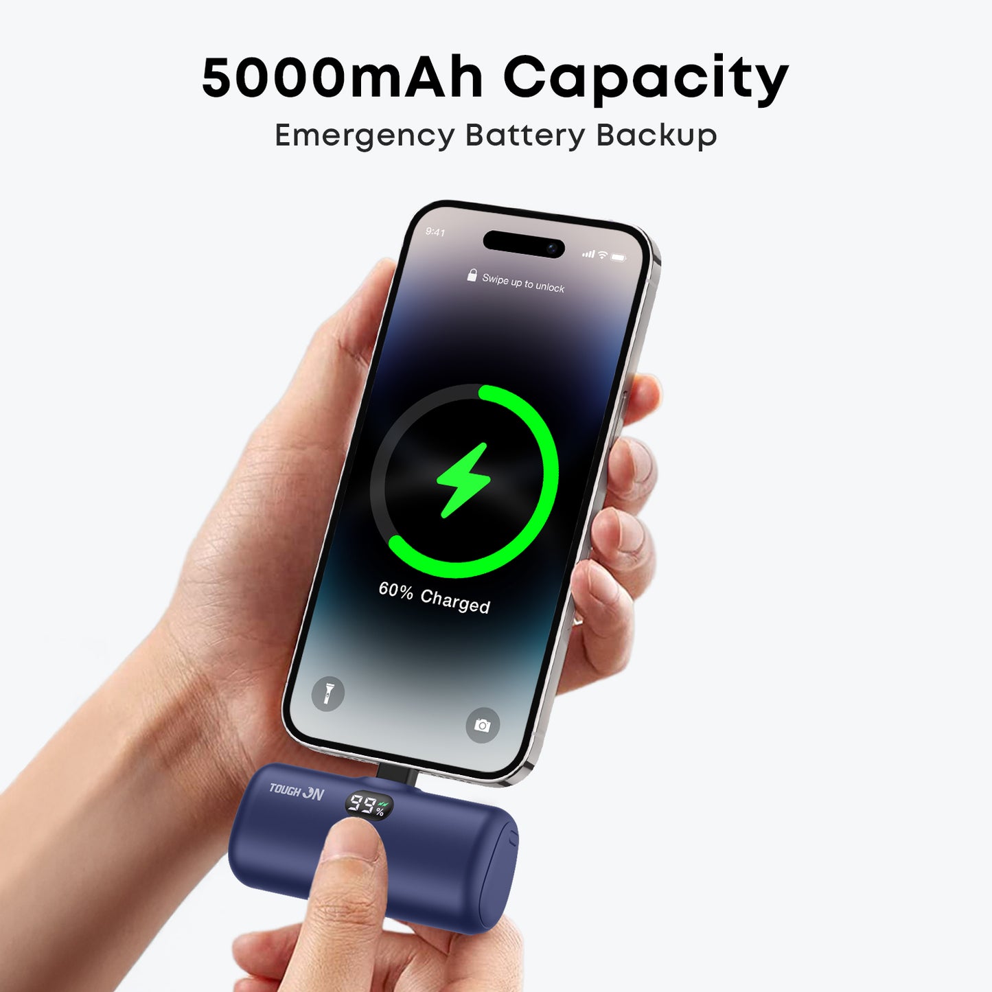 Tough On Mini Portable Charger 5000mAh Power Bank PD Fast Charging for iPhone